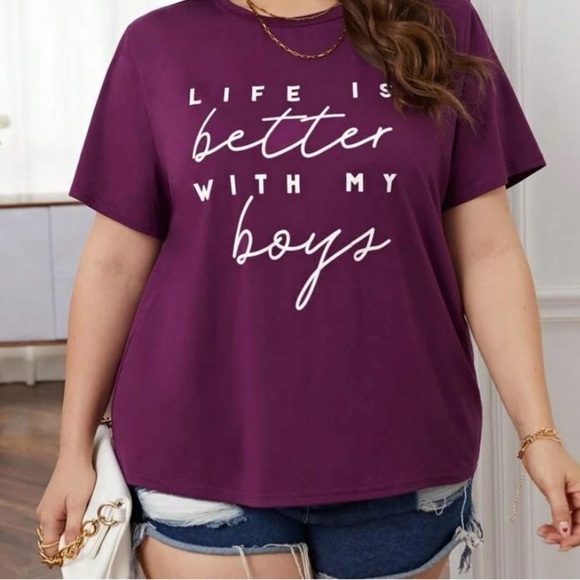 3/$28❤️ SHEIN Plus size slogan graphic T-shirts - Picture 1 of 4